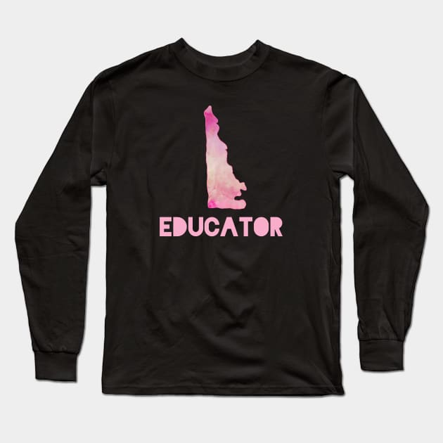 Delaware Educator Long Sleeve T-Shirt by designed2teach